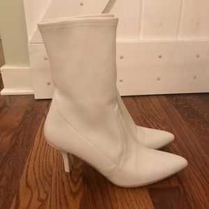 White Stuart Weitzman booties